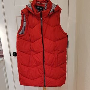 Women's Rust Red Knee Length Vest By nuage